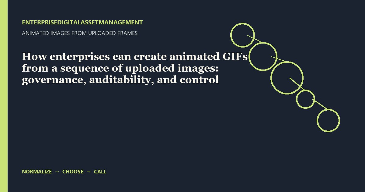 How enterprises can create animated GIFs from a sequence of uploaded images: governance, auditability, and control