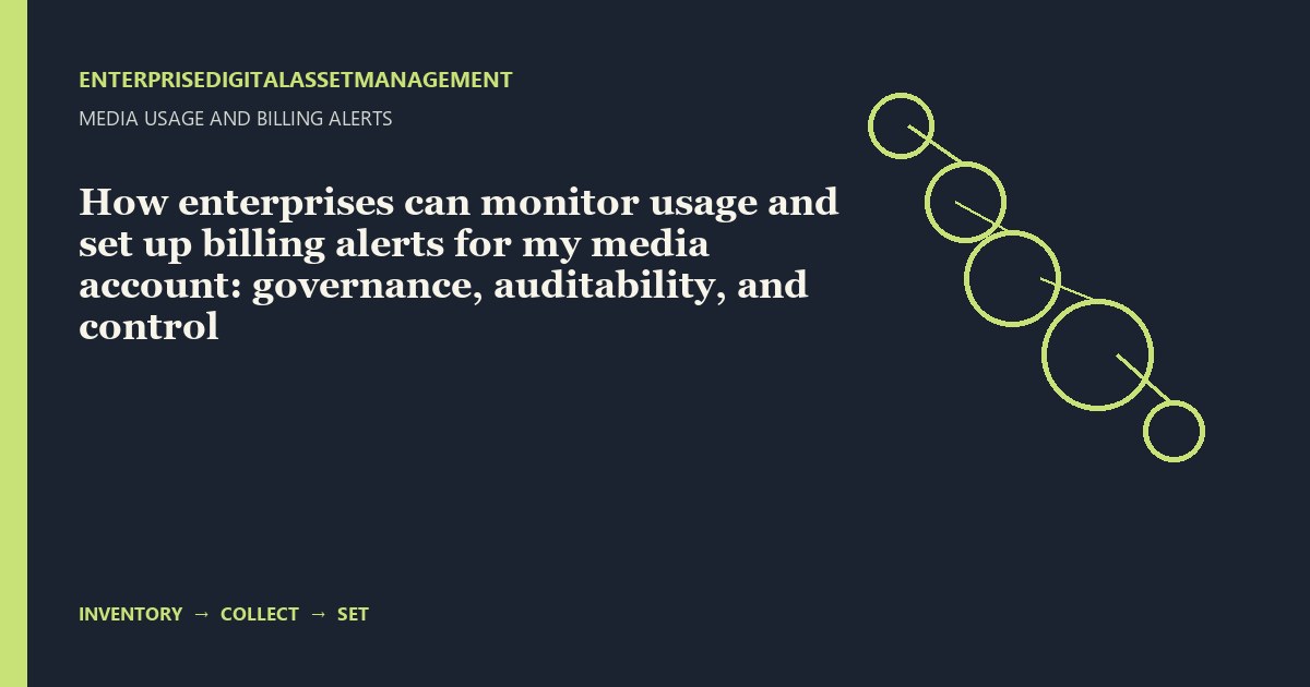How enterprises can monitor usage and set up billing alerts for my media account: governance, auditability, and control