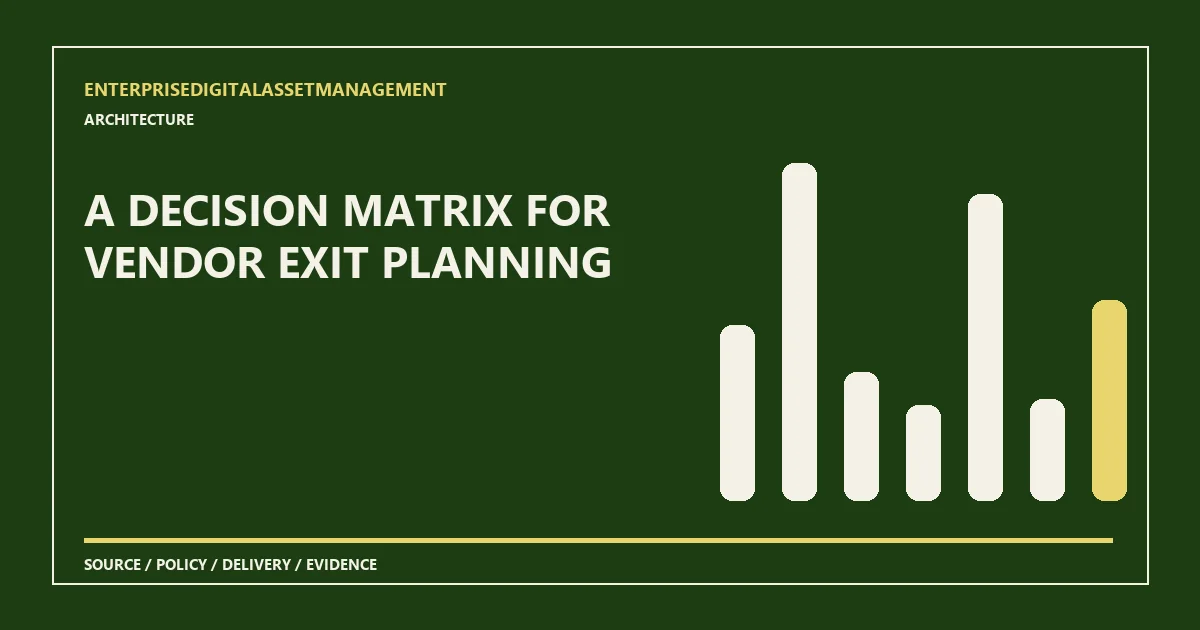 A decision matrix for vendor exit planning